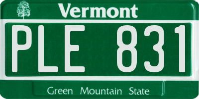 VT license plate PLE831
