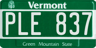 VT license plate PLE837