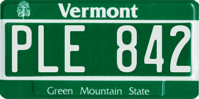 VT license plate PLE842