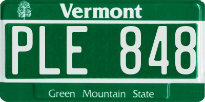 VT license plate PLE848