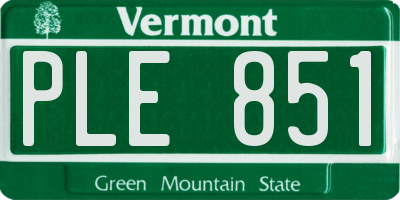 VT license plate PLE851