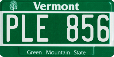 VT license plate PLE856