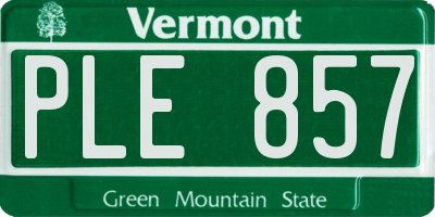 VT license plate PLE857