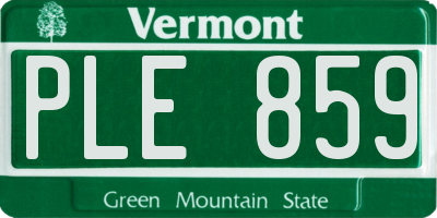 VT license plate PLE859