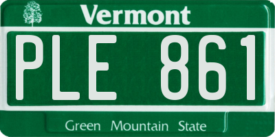 VT license plate PLE861