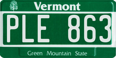 VT license plate PLE863