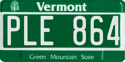 VT license plate PLE864