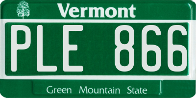 VT license plate PLE866