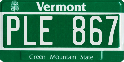VT license plate PLE867