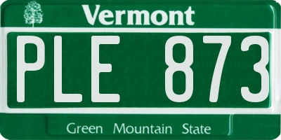 VT license plate PLE873