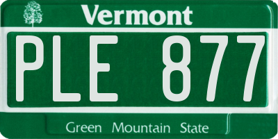 VT license plate PLE877