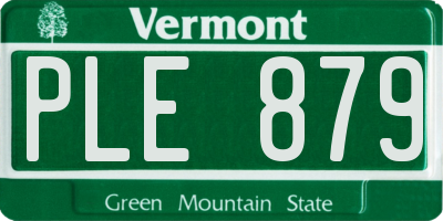 VT license plate PLE879