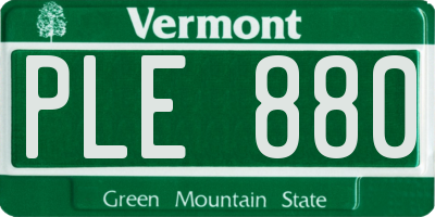 VT license plate PLE880