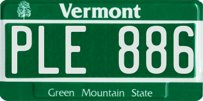 VT license plate PLE886