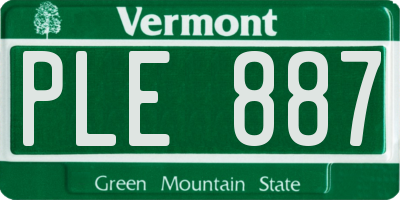 VT license plate PLE887