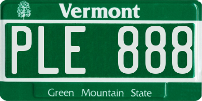 VT license plate PLE888