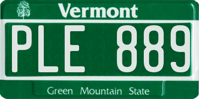 VT license plate PLE889