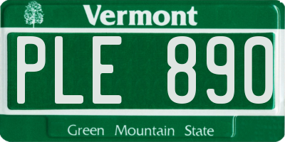 VT license plate PLE890