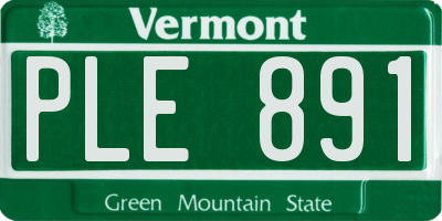 VT license plate PLE891