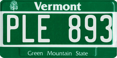 VT license plate PLE893