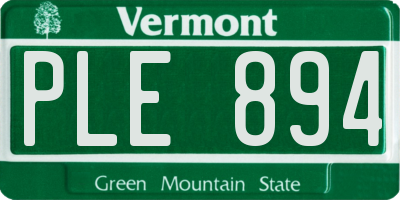 VT license plate PLE894