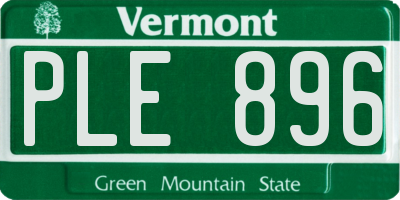 VT license plate PLE896