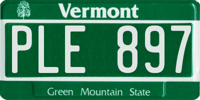 VT license plate PLE897