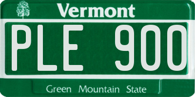 VT license plate PLE900