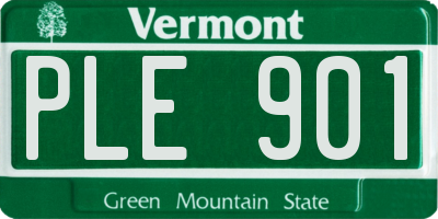 VT license plate PLE901