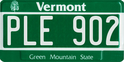VT license plate PLE902