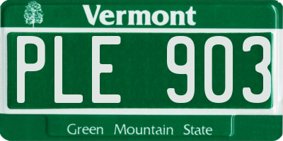 VT license plate PLE903