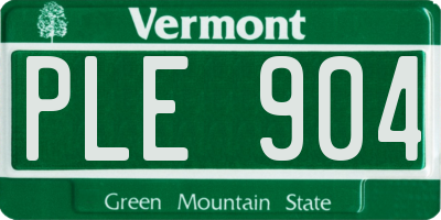VT license plate PLE904