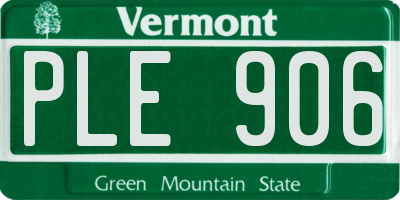 VT license plate PLE906