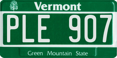 VT license plate PLE907