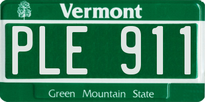VT license plate PLE911