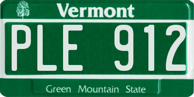 VT license plate PLE912