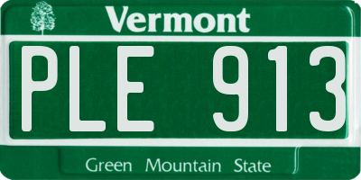 VT license plate PLE913
