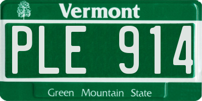 VT license plate PLE914