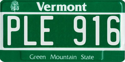 VT license plate PLE916