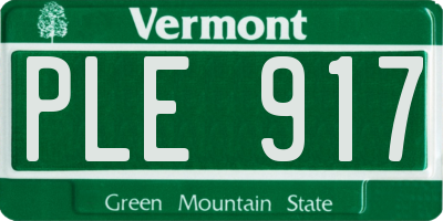 VT license plate PLE917