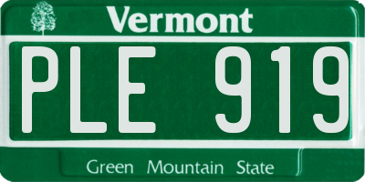 VT license plate PLE919