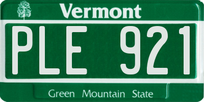 VT license plate PLE921