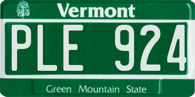 VT license plate PLE924