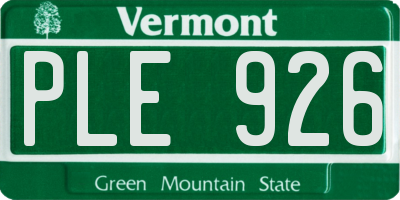 VT license plate PLE926