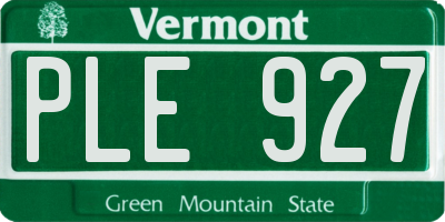 VT license plate PLE927