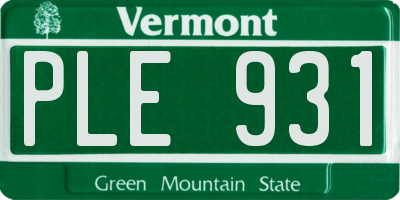 VT license plate PLE931