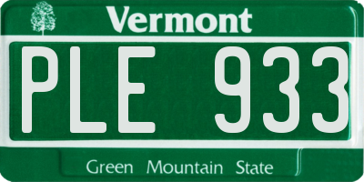VT license plate PLE933