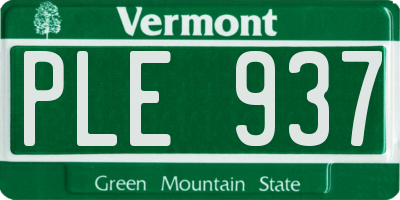 VT license plate PLE937