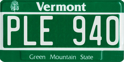 VT license plate PLE940