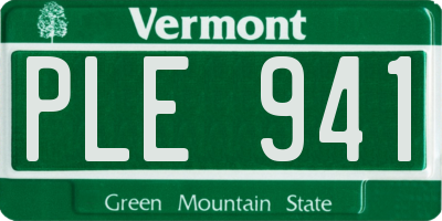 VT license plate PLE941